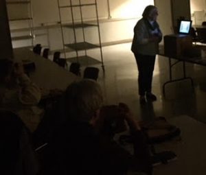 Betsy Nutt talking about Bluebirds, despite the power outage!
